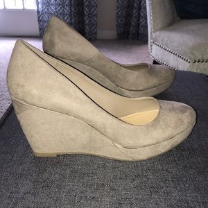 Suede wedge heels